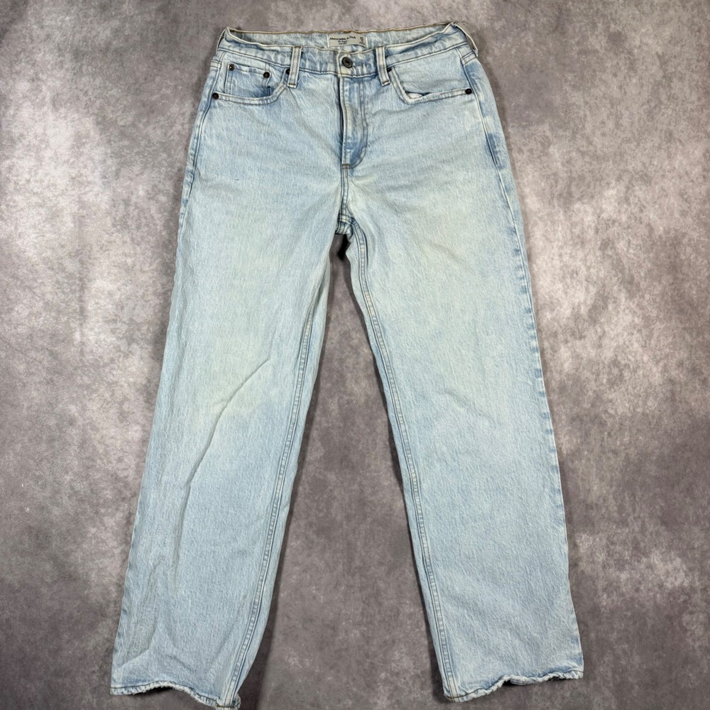 Abercrombie & Fitch The Baggy Low Rise Jeans Light Wash 25 0s Wide Leg Denim